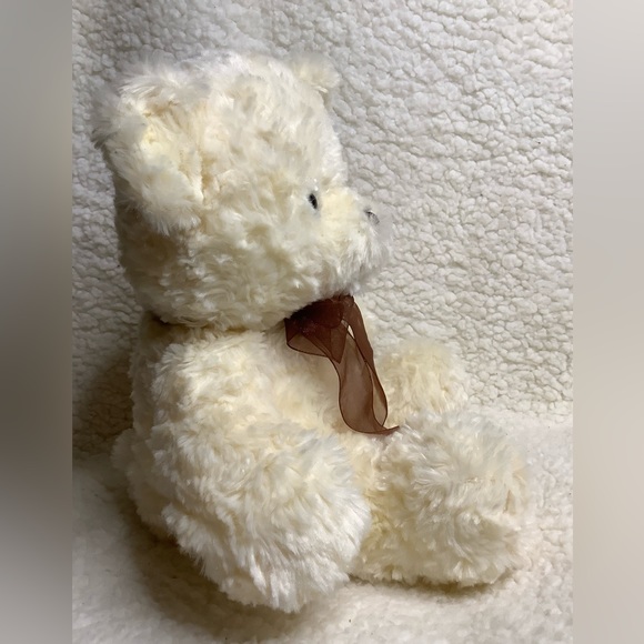 Carlton Cards Beige Teddy Bear with Brown Bow Stuffed Animal Plush Toy - Picture 2 of 6